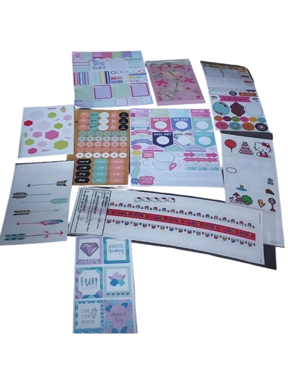 A lot of stickers used
